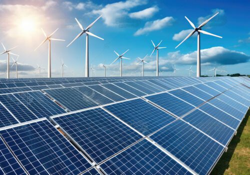 Solar panels and wind power generation equipment