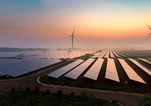 Before sunrise solar panels